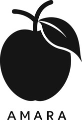 Amara fruit icon Silhouette vector on transparent background