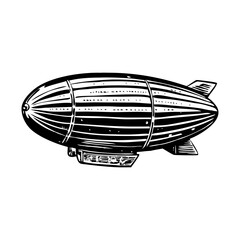 Obraz premium An illustration of zeppelin airship designed in vintage style