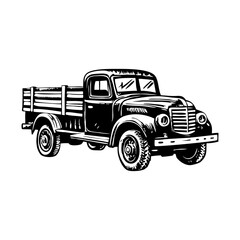 A sketchy illustration depicting vintage truck