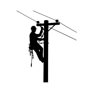 Lineman silhouette vector flat illustration design.