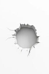 a hole in the concrete wall.created with the help of artificial intelligence.