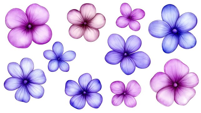 Watercolor floral fower illustration nature setting art composition soft colors