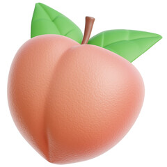 Peach 3d illustration