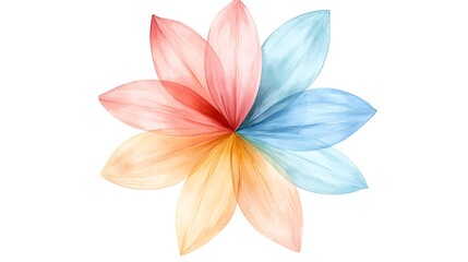 Fototapeta premium Floral watercolor flower design nature artwork soft tones aesthetic beauty