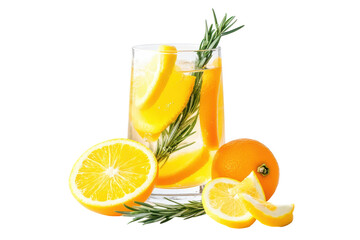 Fototapeta premium Refreshing citrus drink with rosemary fruit A burst of summer flavor
