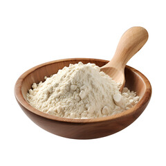 Milk powder in a bowl isolated on transparent background