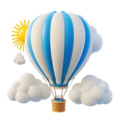 Naklejka premium Balloon with sun and clouds design isolated on white background