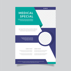 Corporate simple healthcare and medical flyer design layout.