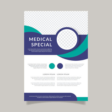 Corporate simple healthcare and medical flyer design layout.