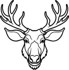 deer head vector, Moose head vector