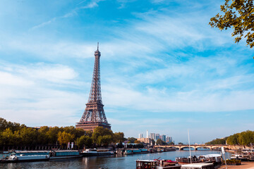 Eiffel Tower in Paris along the Seine river