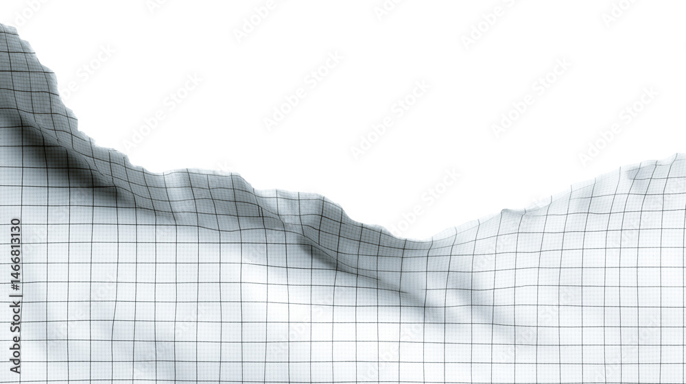 Wall mural grayscale grid-like structure isolated on white background