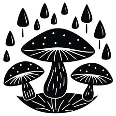 mushrooms vector illustration