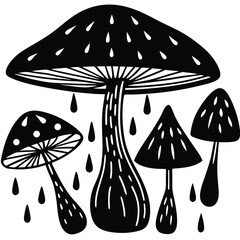 mushrooms vector illustration