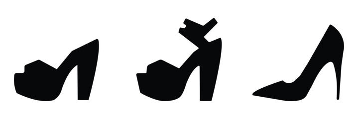 high heel silhouette . female high heels.