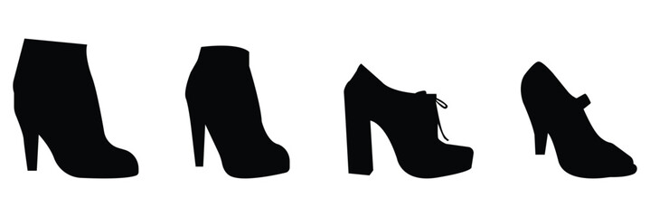 high heel silhouette . female high heels.