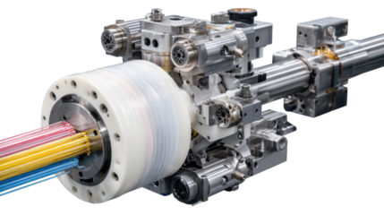 Precision Engineering Marvel: A close-up of a sophisticated industrial mechanism showcases the intricate details of its gears and components.