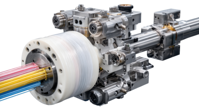 Precision Engineering Marvel: A close-up of a sophisticated industrial mechanism showcases the intricate details of its gears and components.