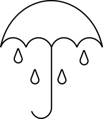 Simple umbrella vector illustration. Umbrella with raindrops illustration.