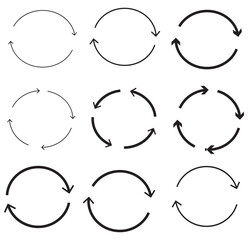 circle arrow icon set. Blue circular arrow icon, refresh, reload arrow icon symbol sign. Blue Reload vector icon set. repeat vector. restart or reset sign