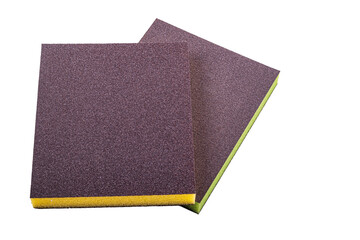 Cleaning sponges in various colors for kitchen and household use displayed on white background