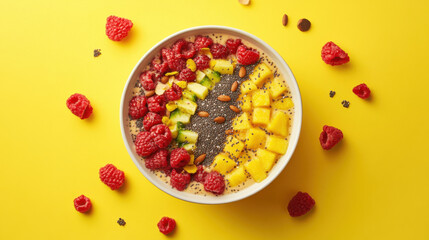 Vibrant Smoothie Bowl with Fresh Fruits and Superfood Toppings