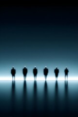 Silhouetted figures against a glowing backdrop