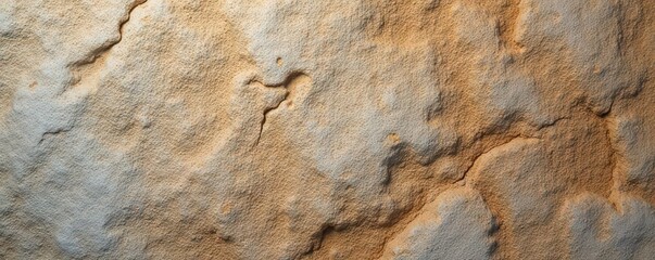 Naklejka premium Rough, pitted limestone surface with subtle color variations, pale, material, detail