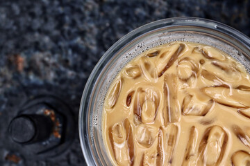 Iced coffee and milk latte