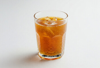 konbucha kombucha in glass on a white backdrop with copy space around
