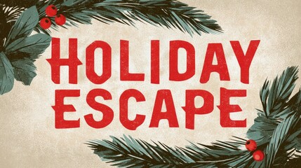 Holiday escape text design