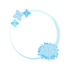 Hydrangea Frame – Watercolor Style / 紫陽花の水彩風フレーム（水色）