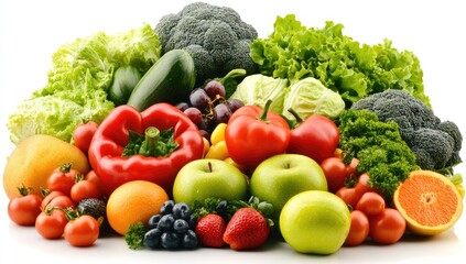 Colorful assortment of fresh fruits and vegetables