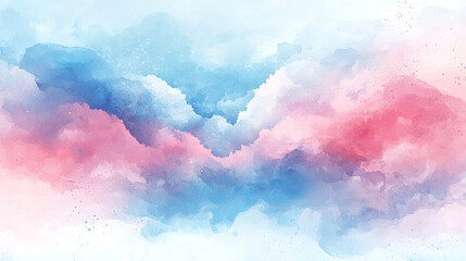 Fototapeta premium Soft watercolor blend of pastel pink and serene sky blue