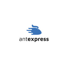 A dynamic logo design combining an ant and a train, symbolizing speed, efficiency, and teamwork. Named Ant Express, this logo is perfect for transportation, delivery services, or logistics companies. 