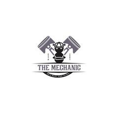 A bold and edgy logo design featuring a cool ant character wearing a backward cap, standing confidently with arms crossed, and two mechanical pistons in the background. Named The Mechanic, this logo r