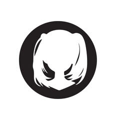 silhouette head boy anime avatar image vector illustration