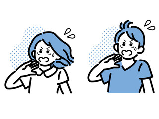 びっくりする、焦る医師と看護師のイラスト素材セット