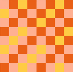 Vibrant Checkerboard Pattern with Warm Tones Creates a Cozy, Geometric Visual