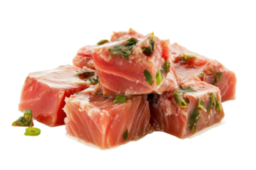 Tuna tower cubed  herbflecked a succulent seafood stack