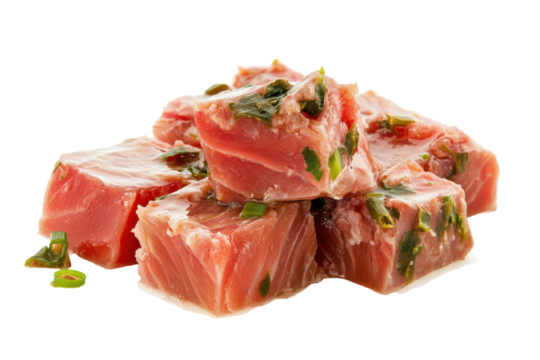 Tuna tower cubed  herbflecked a succulent seafood stack