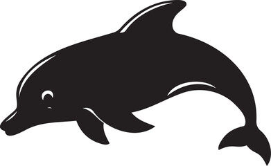 Dolphin silhouette vector artwork, cute dolphin