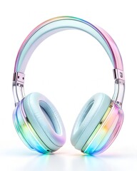 Gradient-Colored Over-Ear Headphones—Stylish and Modern Audio Accessory for Music Lovers