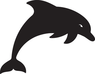 Dolphin silhouette vector artwork, cute dolphin