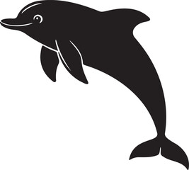 Dolphin silhouette vector artwork, cute dolphin