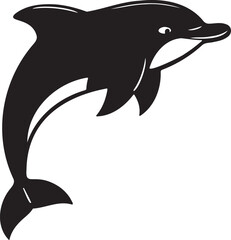 Dolphin silhouette vector artwork, cute dolphin