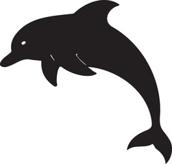 Dolphin silhouette vector artwork, cute dolphin