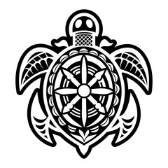 A filled style icon of turtle tattoo