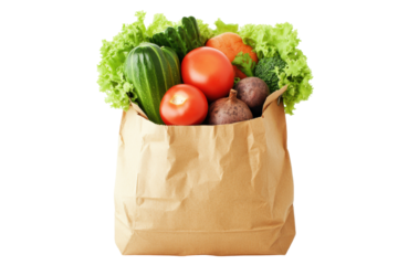 Veggie Bounty A brown bag overflowing with fresh produce a celebration of wholesome eating