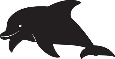 Dolphin silhouette vector artwork, cute dolphin